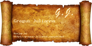 Gregus Julianna névjegykártya
